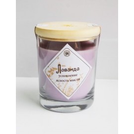 Ароматическая свеча с маслом лаванды 9 см, 200 г, 30 ч